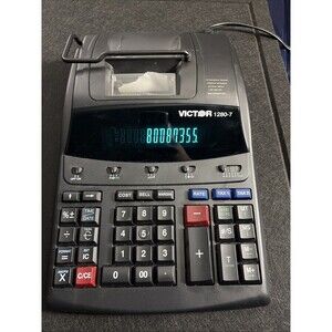 Victor 1280-7 Multi Function Printing Calculator Digital Print Display Working